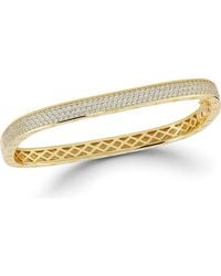 Chloe and Madison - Pavé Square Bangle Bracelet - Lyst