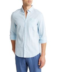 Original Penguin - Linen Blend Woven Solid Button-Down Shirt - Lyst