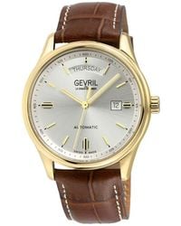 Gevril - Excelsior Swiss Automatic Croc Embossed Leather Strap Watch, 42Mm - Lyst