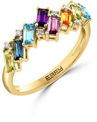 Effy - 14k Yellow Gold Rainbow Stones & Diamond Ring - Lyst