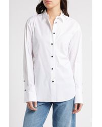 Rag & Bone - Eve Tie-Back Cotton Poplin Button-Up Shirt - Lyst