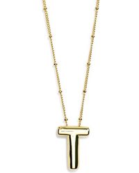 Leith - 3D Initial Pendant Necklace - Lyst