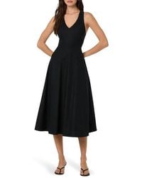 Astr - Cross Back Sleeveless Midi Dress - Lyst