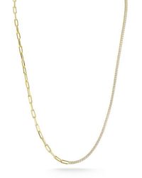 Glaze Jewelry - 14K Plated Sterling Cz Mixed Chain Necklace - Lyst