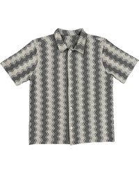 FLEECE FACTORY - Zigzag Short Sleeve Button-up Shirt - Lyst