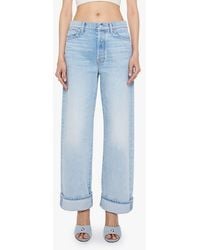 Mother - The Dodger Button Hover Cuff Wide Leg Jeans - Lyst