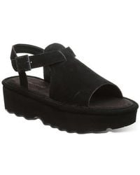BEARPAW - Ascend Faux Leather Wedge Sandal - Lyst