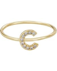 Adornia - Pavé Cz Initial Charm Ring - Lyst