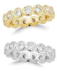 Glaze Jewelry - Set Of 2 Cubic Zirconia Band Rings - Lyst