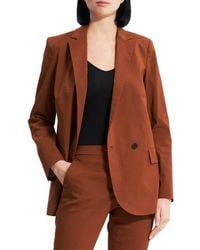 Theory - Double Breasted Linen Blend Jacket - Lyst