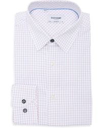 Duchamp - Tailored Fit Cotton Box Check Dress Shirt - Lyst