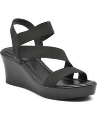 Charles David - Classical Ankle Strap Platform Wedge Sandal - Lyst