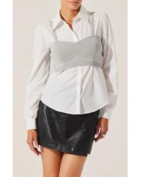 Astr - Layered Bustier Top & Button-Up Shirt - Lyst