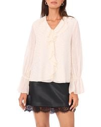 Vince Camuto - Double Ruffle V-Neck Top - Lyst