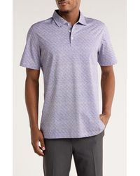 Bugatchi - Abstract Print Stretch Cotton Polo - Lyst