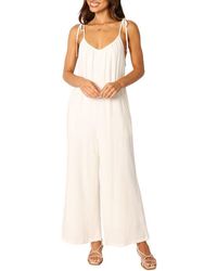 Petal & Pup - Margo Tie Strap Linen Jumpsuit - Lyst