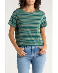 RVCA - Seeing Stripes Short Sleeve Crop Tee - Lyst