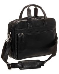 Mancini - Double Compartment Leather Briefcase - Lyst