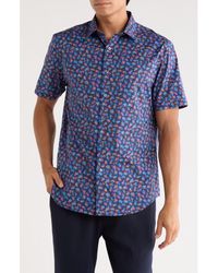 Bugatchi - Orson Short Sleeve Stretch Cotton Button-Up Shirt - Lyst
