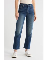 Mother - The Huffy Flood High Waist Ripped Straight Leg Jeans - Lyst