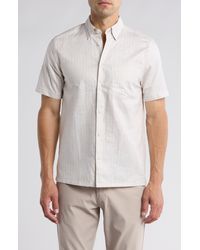 Ted Baker - Lytham Regular Fit Stripe Short Sleeve Cotton Button-up Shirt - Lyst