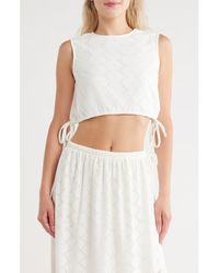 Vero Moda - Kim Eyelet Sleeveless Crop Top - Lyst