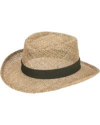 San Diego Hat - Stiff Seagrass Straw Fedora - Lyst