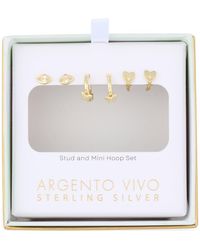 Argento Vivo - Set Of 3 Stud & Huggie Hoop Drop Earrings - Lyst