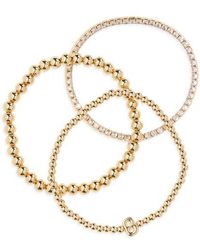 Leith - 3-Pack Initial Bead Bracelet - Lyst