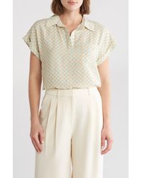Pleione - Crinkle Popover Tunic Shirt - Lyst