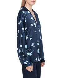 Vince - Sea Carnation Collared Silk Blouse - Lyst