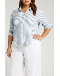 Caslon - Stripe Cotton Gauze Button-up Shirt - Lyst