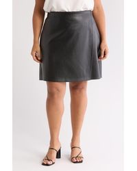 Max Studio - Faux Leather Wrap Miniskirt - Lyst