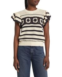 Rails - Penelope Short Sleeve Open Stitch Sweater - Lyst