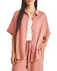 Splendid - Dawson Elbow Sleeve Linen Blend Button-Up Shirt - Lyst