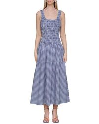 Avec Les Filles Cotton Eyelet Sleeveless Maxi Dress in Natural | Lyst