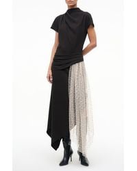 STAUD - Effie Drape Mock Neck Asymmetric Maxi Dress - Lyst