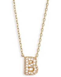 Leith - Cubic Zirconia Initial Pendant Necklace - Lyst