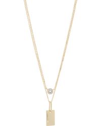 Nordstrom - Cubic Zirconia & Dog Tag Pendant Layered Necklace - Lyst