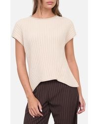 Blu Pepper - Short Sleeve Ribbed Sweater - Lyst
