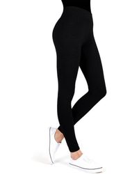 Memoi - Cotton Blend Solid Leggings - Lyst