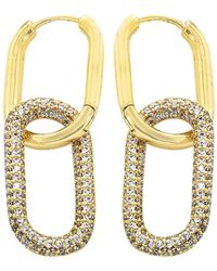 Panacea - Crystal Pavé Chain Link Drop Earrings - Lyst