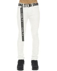 Cult Of Individuality - Punk Belted Distressed Super Skinny Jeans - Lyst