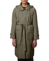 Bernardo - Water Resistant Tie Belt Packable Raincoat - Lyst