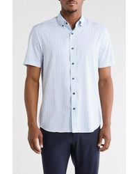 Con.struct - Slim Fit Geometric Print Short Sleeve Button-Down Shirt - Lyst