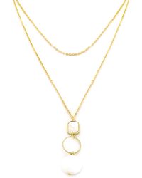 Panacea - Stone & Imitation Pearl Drop Pendant Necklace - Lyst