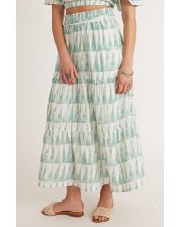 Marine Layer - Corinne Geo Print Cotton Gauze Maxi Skirt - Lyst