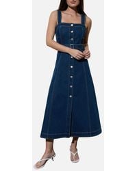 Blu Pepper - Buttoned Midi Dress - Lyst