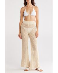 Elan - Open Knit Wide Leg Cover-Up Pants - Lyst