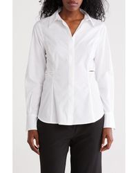 DKNY - Long Sleeve Cotton Poplin Button-Up Shirt - Lyst